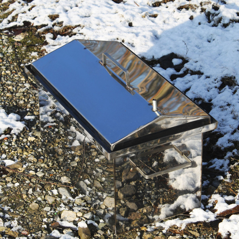 Коптильня горячего копчения из нержавейки 305х550х280 1.5 мм