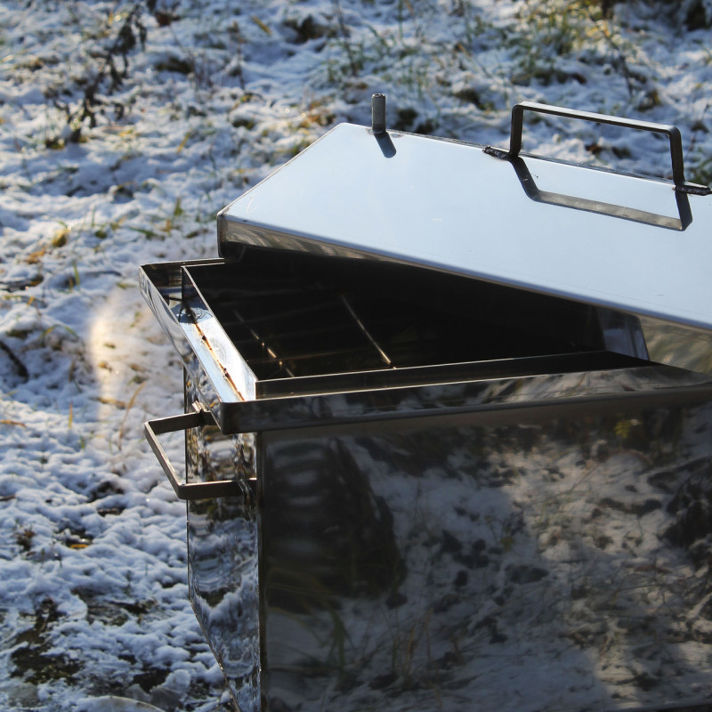 Коптильня горячего копчения из нержавейки 305х550х280 1.5 мм