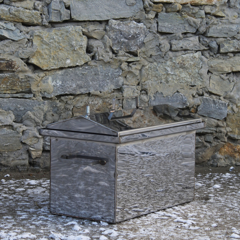 Коптильня горячего копчения из нержавейки 305х550х280 1.5 мм