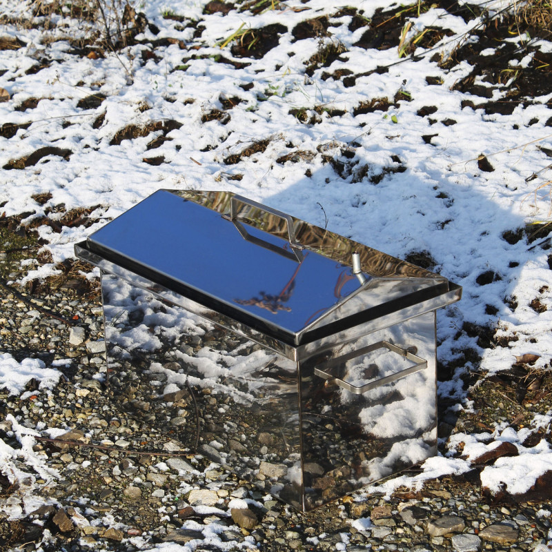 Коптильня горячего копчения из нержавейки 305х550х280 1.5 мм