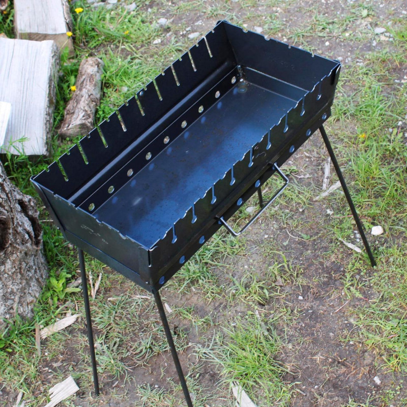 Мангал-чемодан 2 мм на 8 шампуров, раскладной жаровня гриль