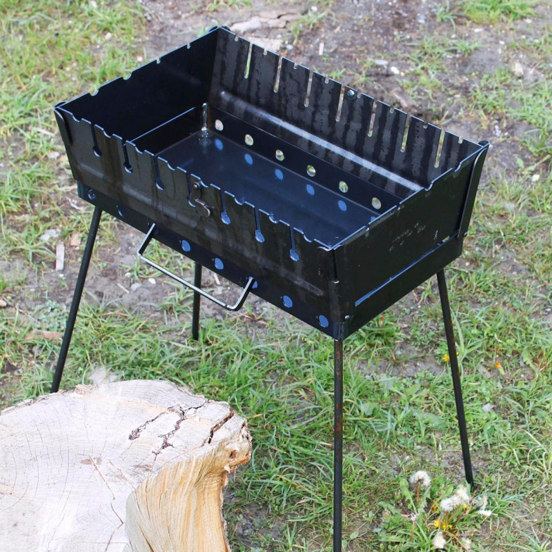 Мангал-чемодан 2 мм на 8 шампуров, раскладной жаровня гриль