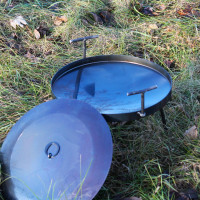 Сковорода борони з кришкою для пікніка, з диска для багаття