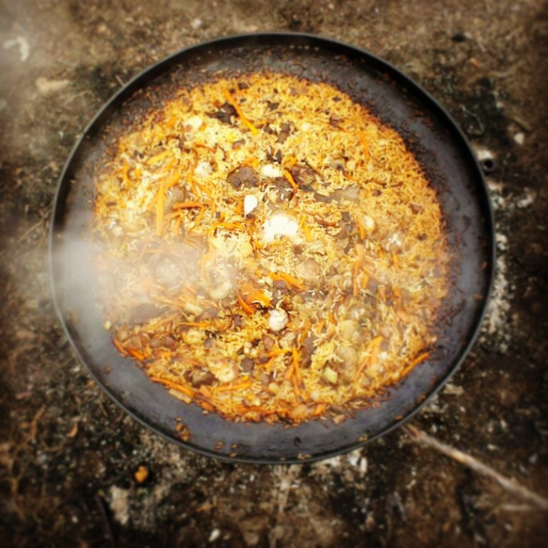 Сковорода 50см из диска бороны со съемными ручками