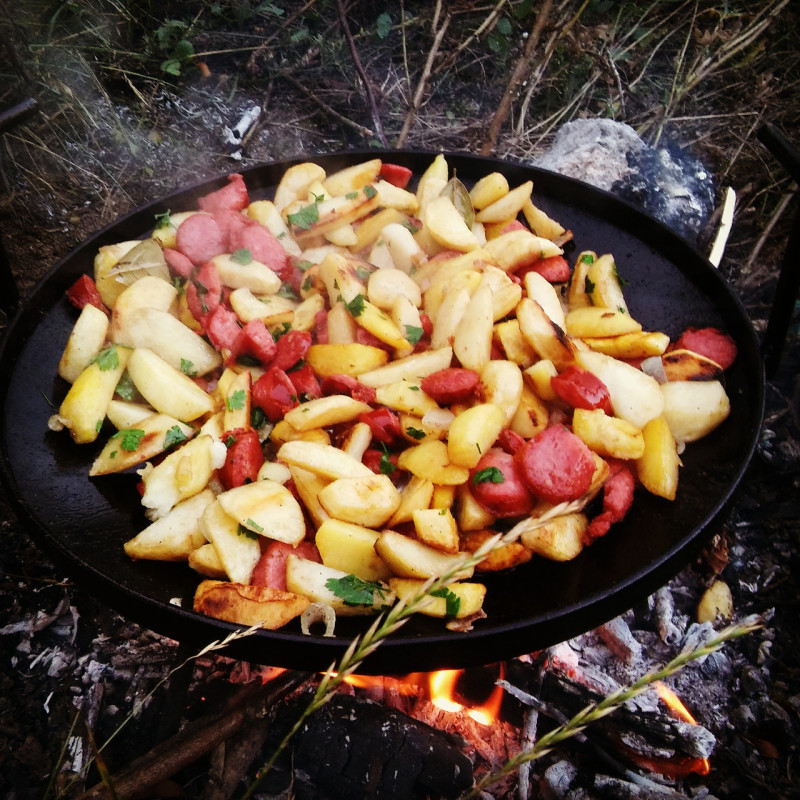 Сковорода 50см из диска бороны со съемными ручками