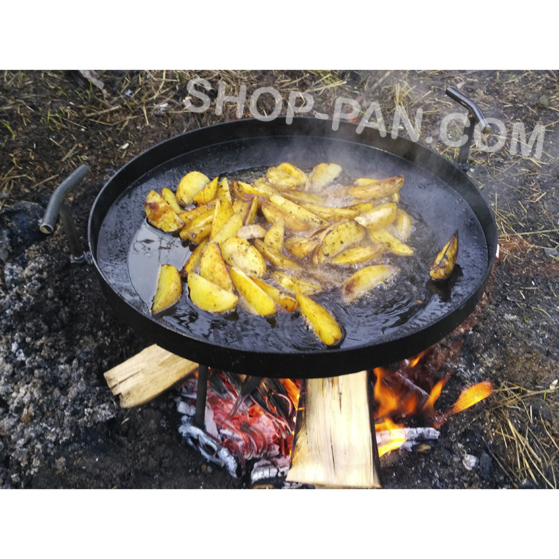 Сковорода из диска бороны 50см с крышкой со съемными ручками
