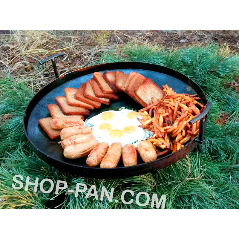 Сковорода из диска бороны 50см с крышкой со съемными ручками