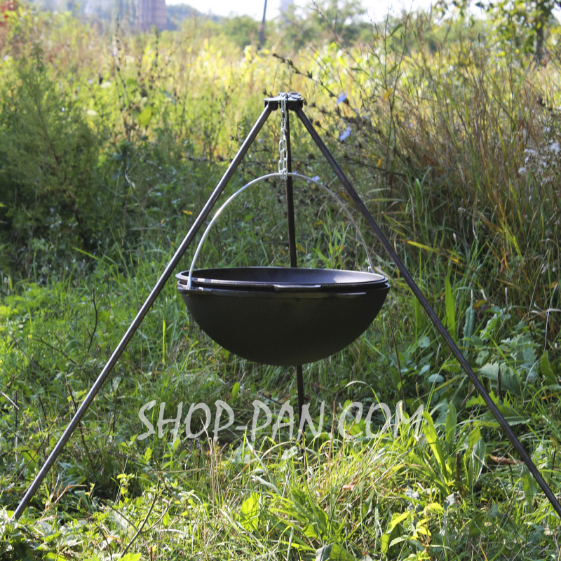 Казан татарский чугунный 18 л с крышкой-сковородой и треногой