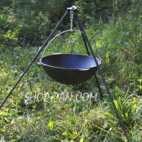 Казан татарський чавунний 18 л з кришкою-сковорідкою і триногою