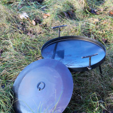 Сковорода из диска бороны 50см с крышкой со съемными ручками