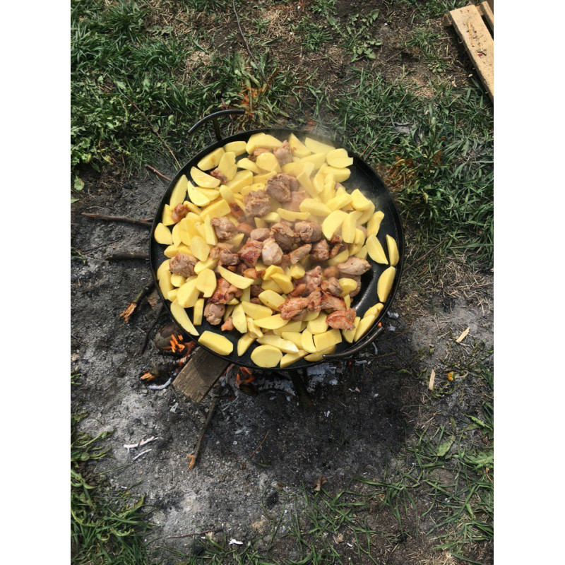 Сковорода из диска бороны 50см с крышкой со съемными ручками