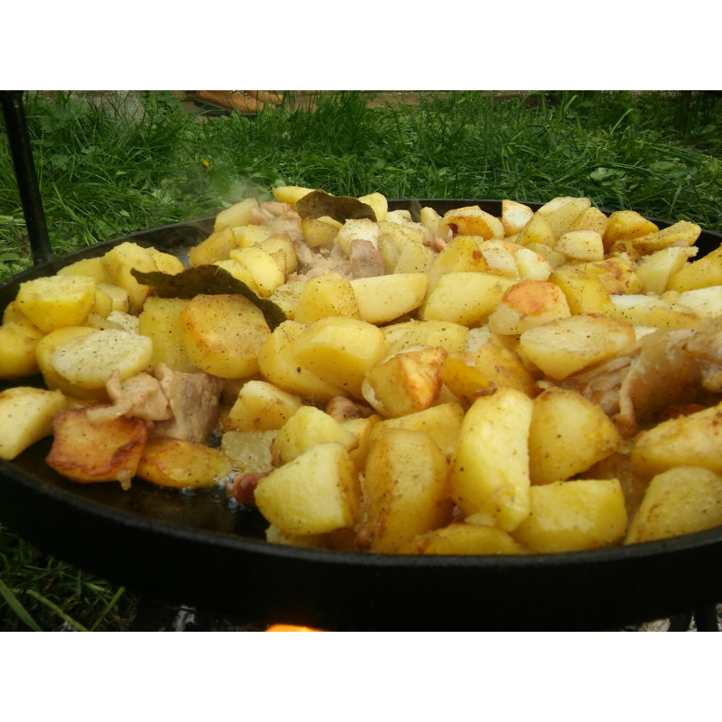 Сковорода из диска бороны 50см с крышкой со съемными ручками