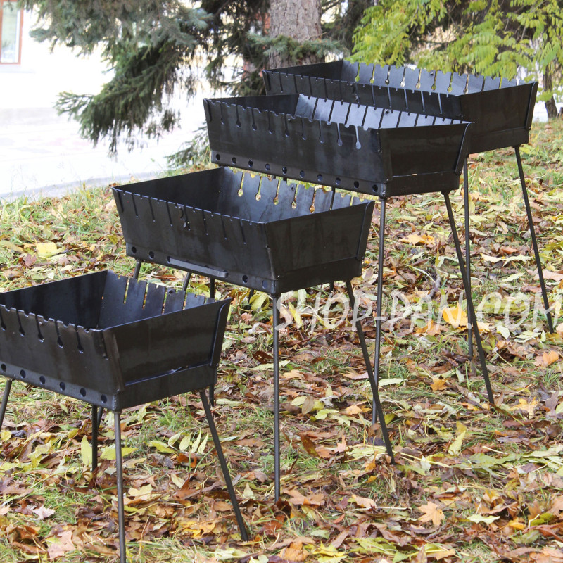 Мангал-чемодан 2 мм на 12 шампуров, раскладной жаровня гриль