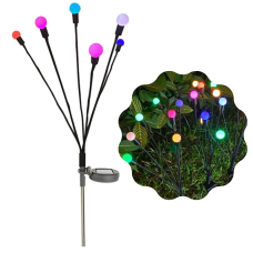 Фонарь Светильник Для Сада 1 Ветка 6 Разноцветных Фонариков LED Лампочки Декоративные Водонепроницаемые IPX5 Для Клумбы на Дачу 2в1 на Солнечной Батарее с Датчиком Света YIIOT