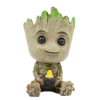 Декоративный Горшок Подставка Кашпо для Комнатных Цветов Суккулентов и Канцелярии Грут с Птичкой 15 см