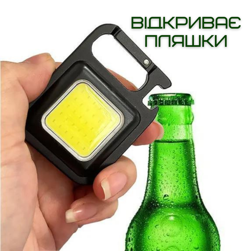 Портативный Замок Фонарик Карманный 4в1 на Магните и Аккумуляторе TYPE-C со Складной Подставкой Чёрный