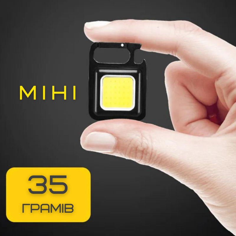 Портативный Замок Фонарик Карманный 4в1 на Магните и Аккумуляторе TYPE-C со Складной Подставкой Чёрный