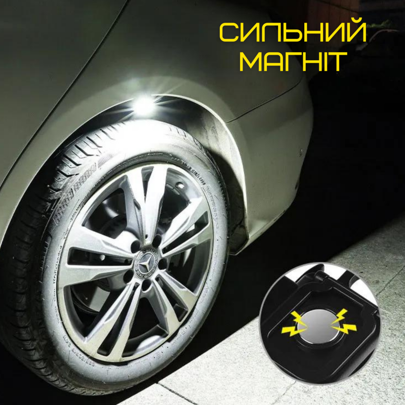 Портативный Замок Фонарик Карманный 4в1 на Магните и Аккумуляторе TYPE-C со Складной Подставкой Чёрный