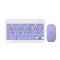 Беспроводная Клавиатура и Мышь Портативная Bluetooth с UA Раскладкой на Аккумуляторе для ПК Компьютера Телефона Планшета на Android и IOS Фиолетовая