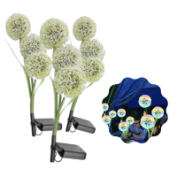 Фонарь Светильник Для Сада 3 Ветки 9 Цветочков LED Лампочки Декоративные Водонепроницаемые IPX5 Для Клумбы на Дачу 2в1 на Солнечной Батарее с Датчиком Света YIIOT