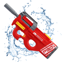 Водный Автомат Электрический на Аккумуляторе 2 Режима Портативный Водяной Бластер для Детей и Взрослых P90 Красный