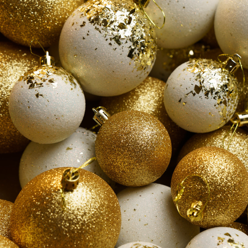 Набір іграшок ялинкових "Бите Скло" Золотий 40шт
