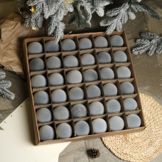 Набор елочных игрушек "Бархат" Серый 18шт, D-8см