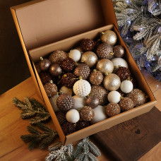 Набор елочных игрушек "Блеск" Бежевый 40шт