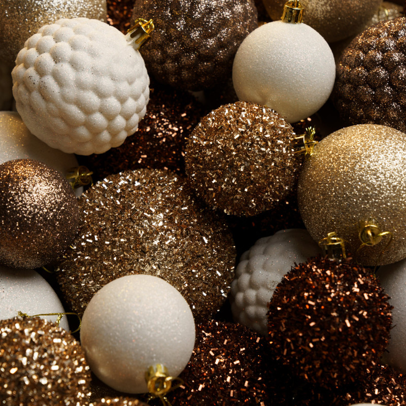 Набор елочных игрушек "Блеск" Бежевый 40шт